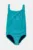 adidas Performance costum de baie dintr-o bucată pentru copii culoarea turcoaz, JJ0431