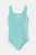 adidas Performance costum de baie dintr-o bucată pentru copii culoarea turcoaz, JN6923