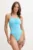 adidas costum de baie dintr-o bucată Ripstream 3-Stripes X-Back culoarea turcoaz, cupă moale, JD3440