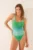 women’secret costum de baie dintr-o bucată culoarea verde, cupă moale, 5529104