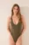 women’secret costum de baie dintr-o bucată culoarea verde, cupa usor rigidizata, 5529095