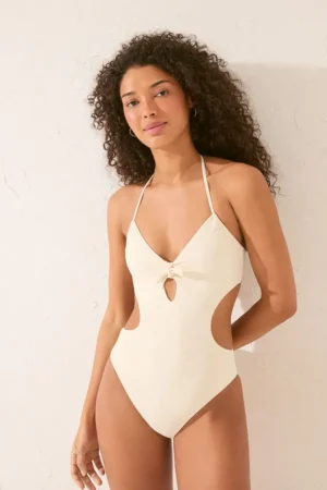 women'secret costum de baie dintr-o bucată culoarea bej